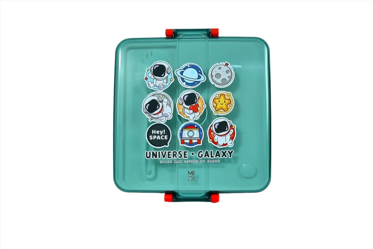 لانش بوكس مربع بتصميم رائد فضاء 1300 مل مع أدوات مائدة - تصميم عصري ومبتكر - Image 5