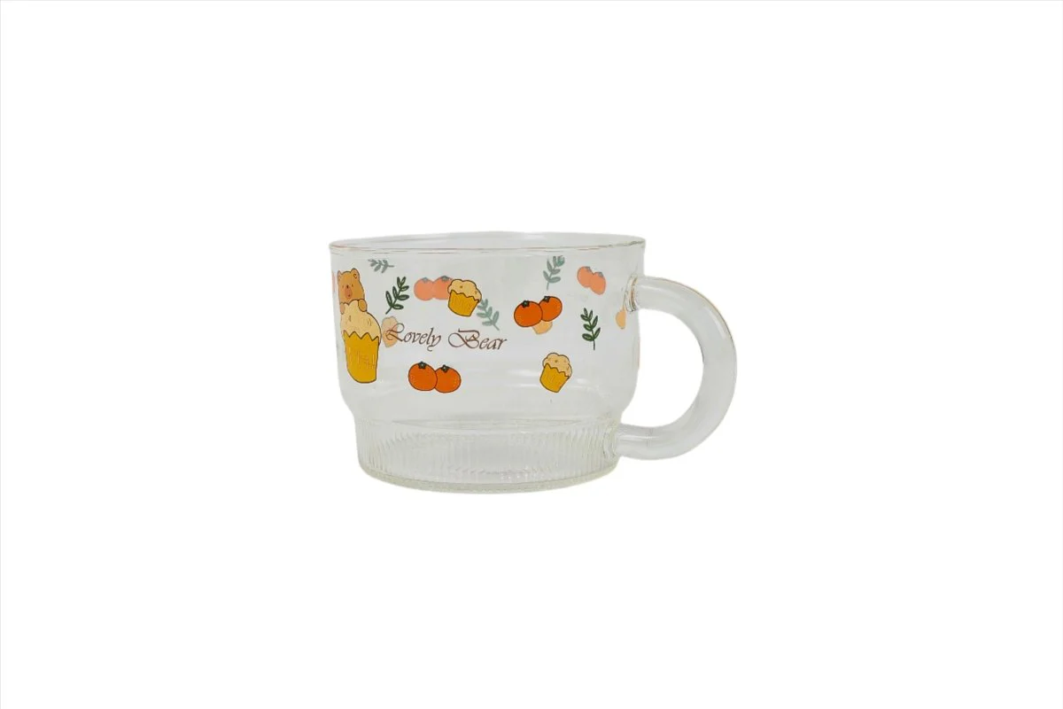 كوب زجاجي بتصميم كرتوني لطيف - Image 5