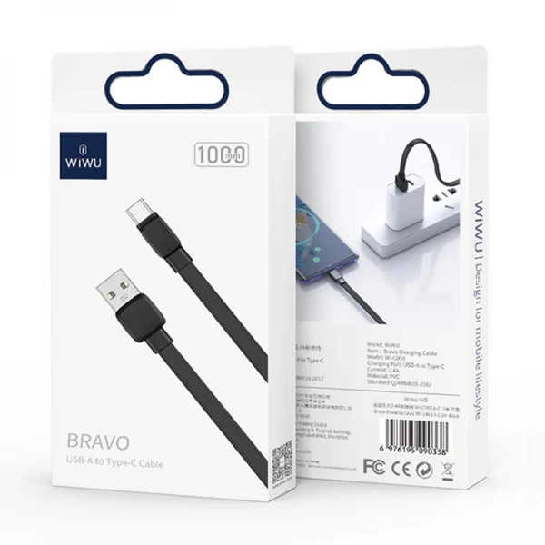 كابل شحن USB-A الى USB-C برافو - أسود - Image 4